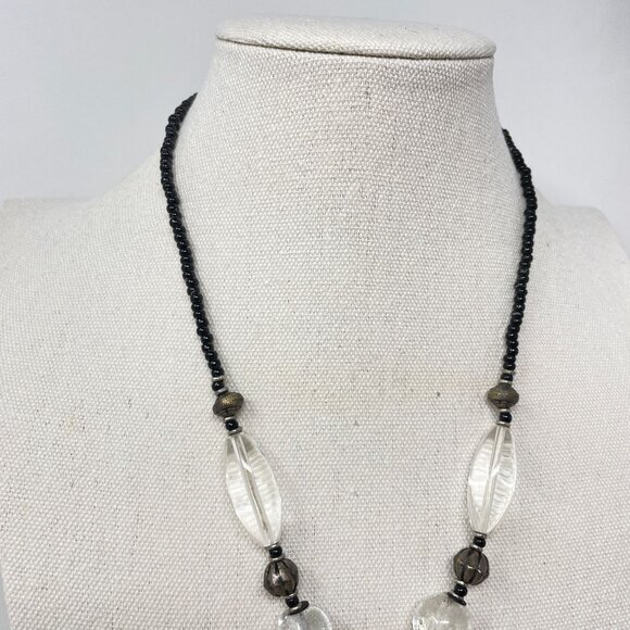 Handcrafted Boho‎ Beaded Necklace Wire-Wrapped Pendant Glass Beads - Picture 4 of 11